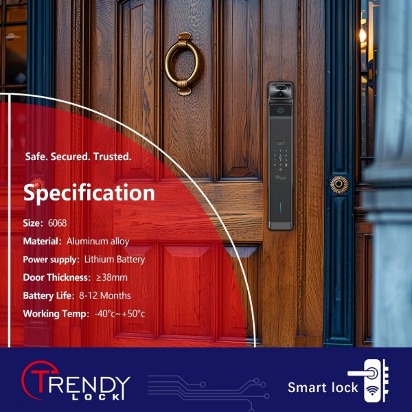 TRENDY LOCK FX16 - Tuya App, Palm vein, Face, Password, Fingerprint, Card, Key - Image 3